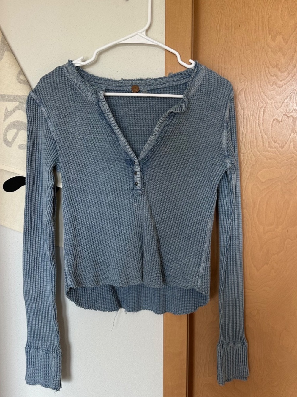 Free People Long Sleeve Thermal Blue